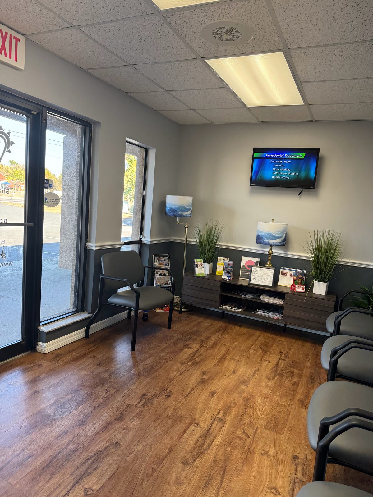 Dental Day waiting room in Brandon, FL, looking toward the front windows